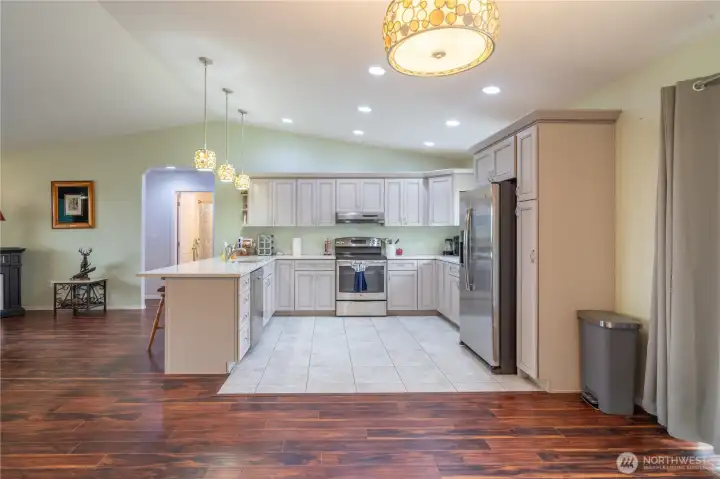 Open concept with Kitchen and living