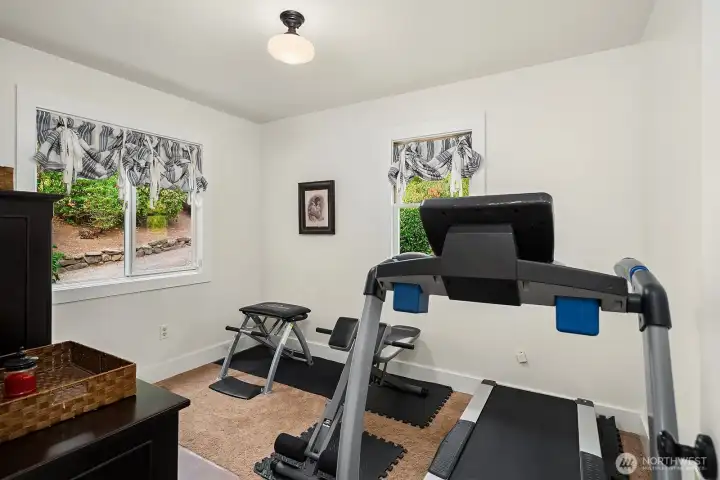 Main floor office for working at home or use as an exercise room.