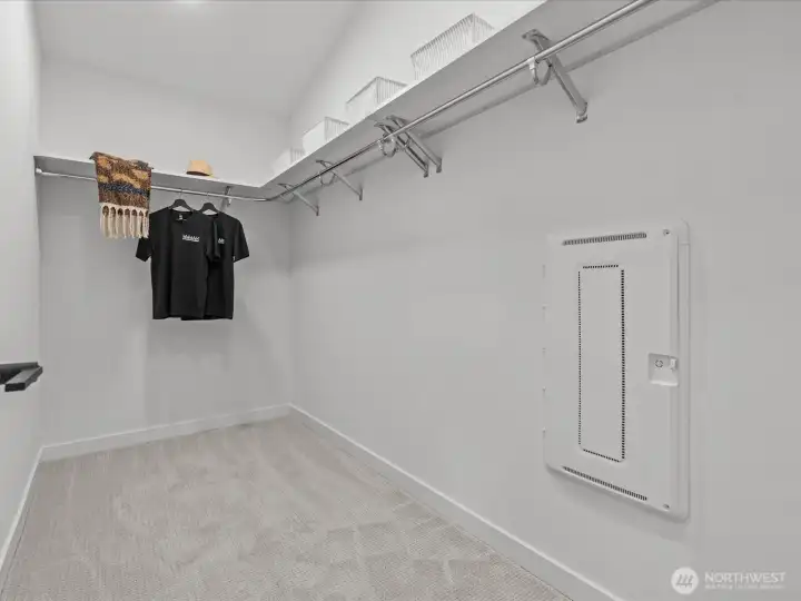Generous walk-in closet