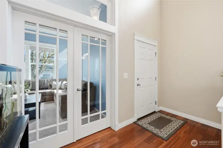 Great Den/Family room or flexspace with French Doors.