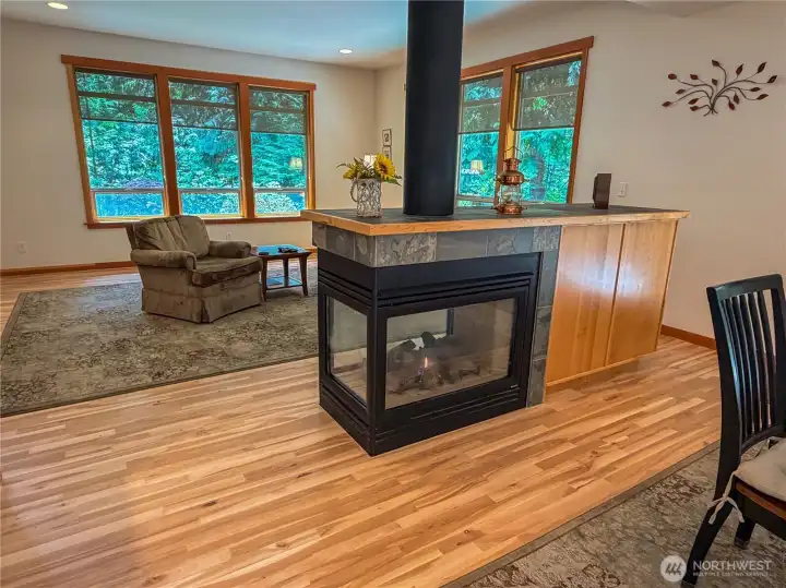 Nothing like a toasty fire seen from both rooms Nothing like a toasty fire seen from both rooms