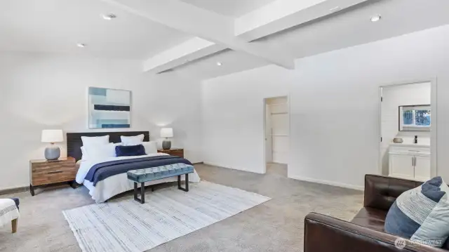 Retreat to this massive primary with large walk-in closet and full bath en suite.