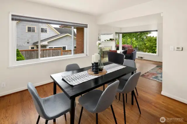 Dining room open to living room