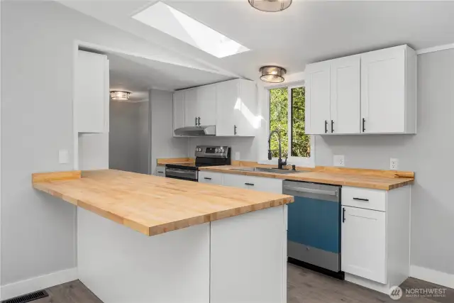 Beautiful Butcher Block cabinetry