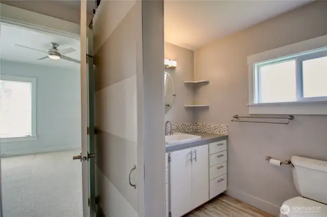 Sliding Door for privacy in the bath.