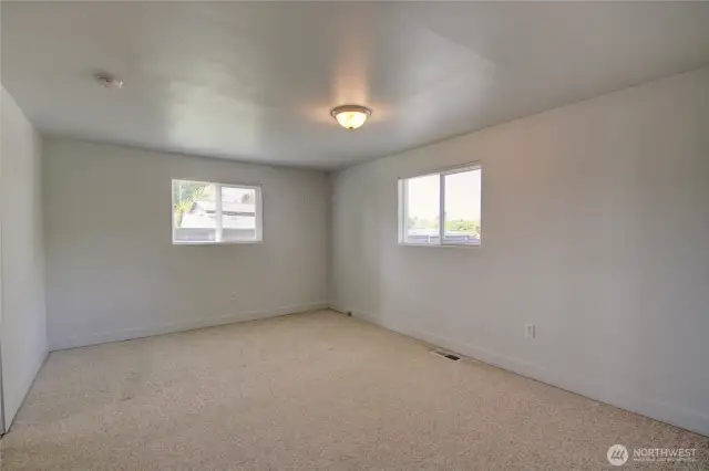 Primary bedroom on back side of home.