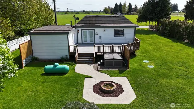 The home is heated by a propane forced air system. The hot water tank and kitchen stove are also served by propane.