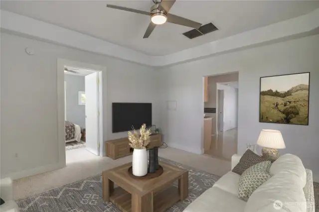 Virtually staged living room