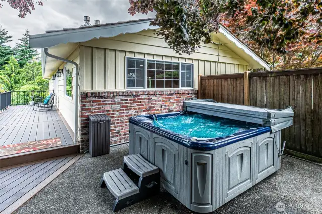 Relaxing hot tub
