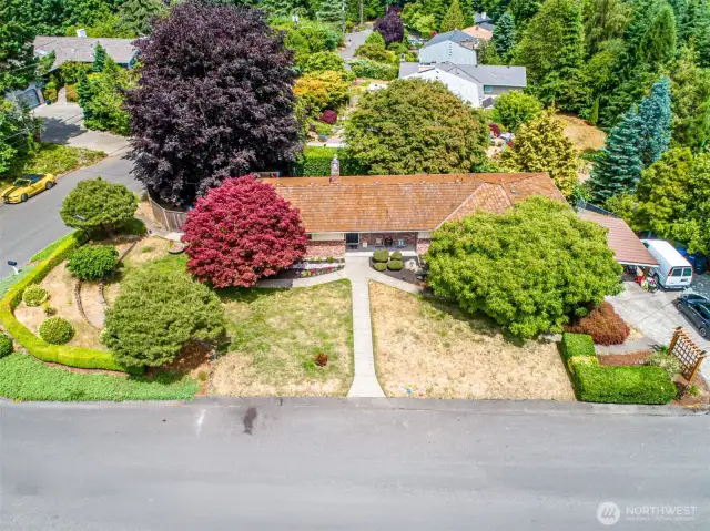 aerial view of home