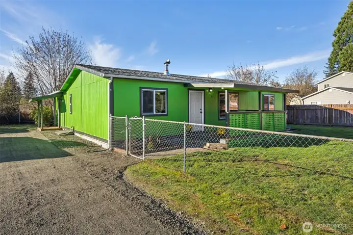 Large lot with fence with new long driveway with room for RV