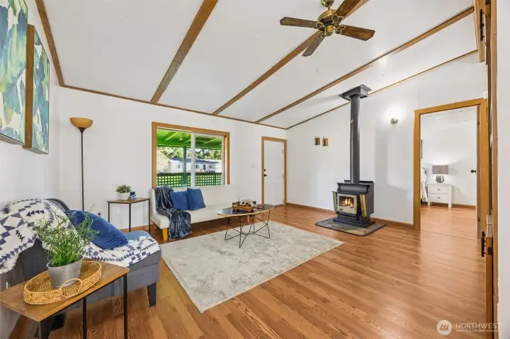 Light and bright with gorgeous wood accents