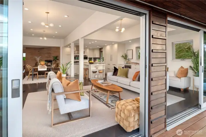 An effortless indoor-outdoor connection enhances flow, light, and livability throughout the main level.