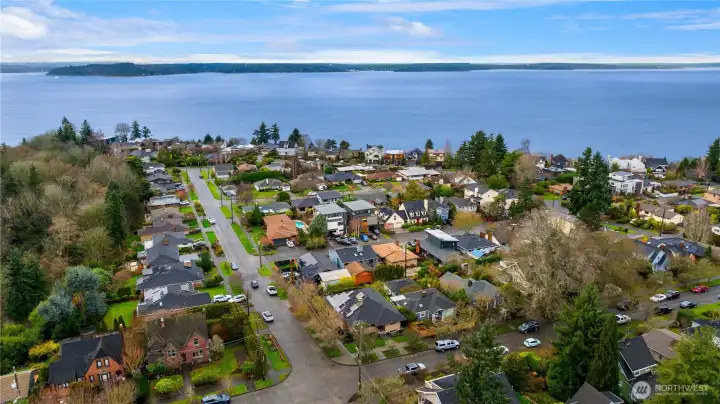 Set within a charming, tree-lined neighborhood, blending tranquility with city proximity.