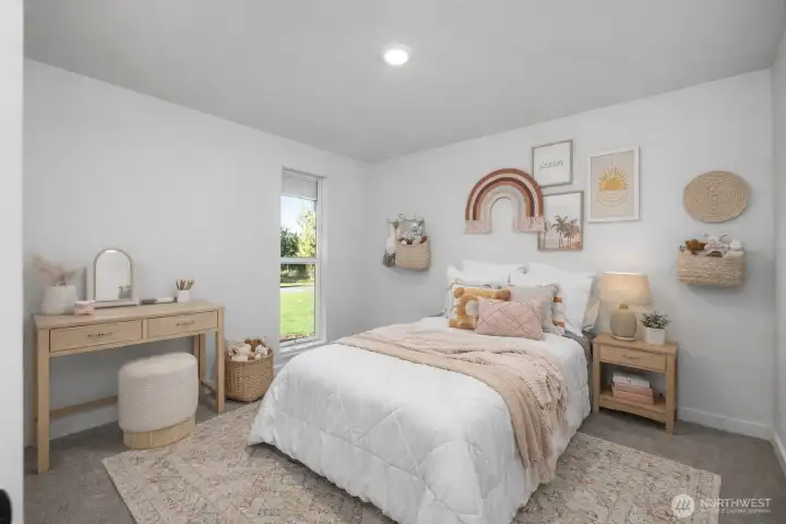 5h Bedroom! So much room to spread out. Room is virtually staged as another bedroom. Floor to ceiling window, recessed lighting, new carpeting, fresh paint, and another fantastic sized closet.