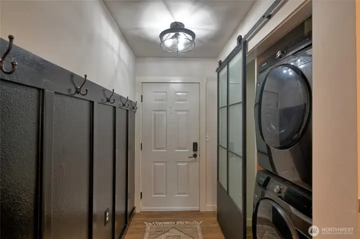 Another look, nice stackable washer and dryer that go with the home.