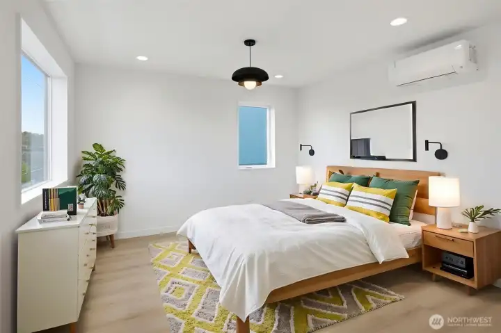 Virtually staged Primary suite.