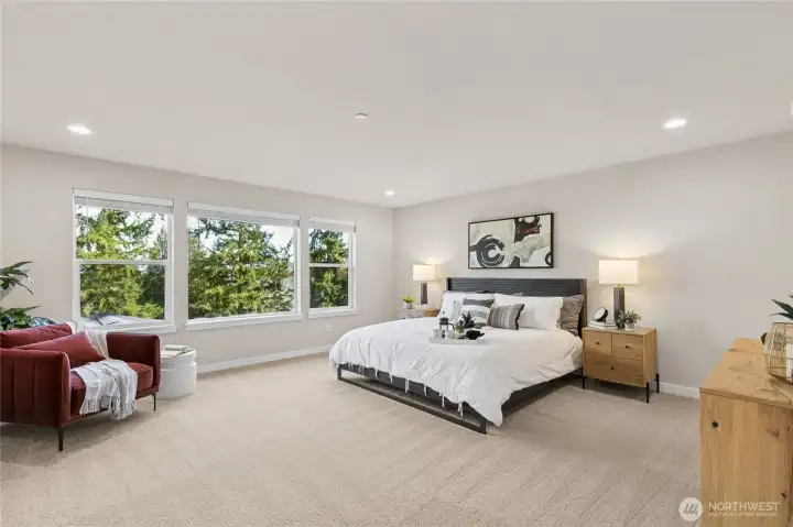 Showing the huge primary bedroom from another community - colors and options will vary.