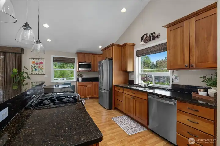 Updated kitchen with stainless steel appliances
