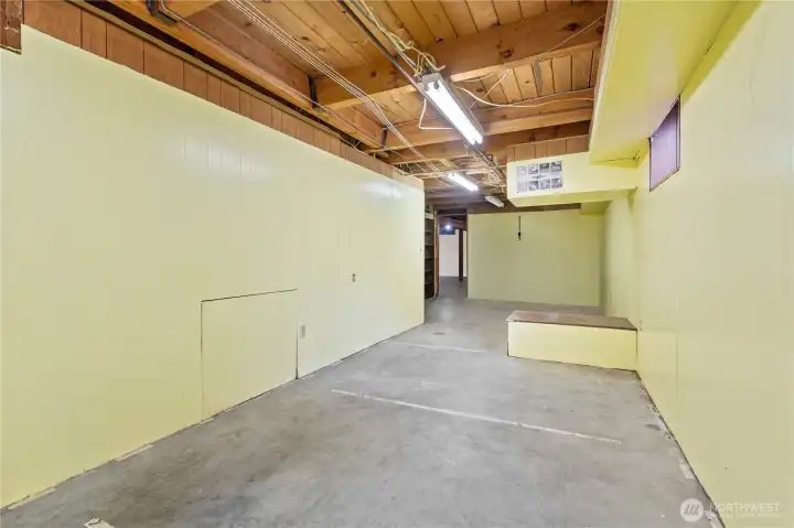 One of the large areas of potential in the unfinished basement