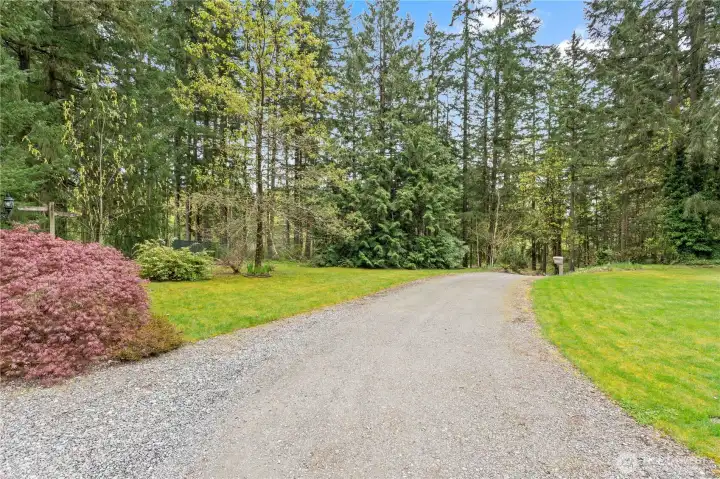 Driveway facing the road