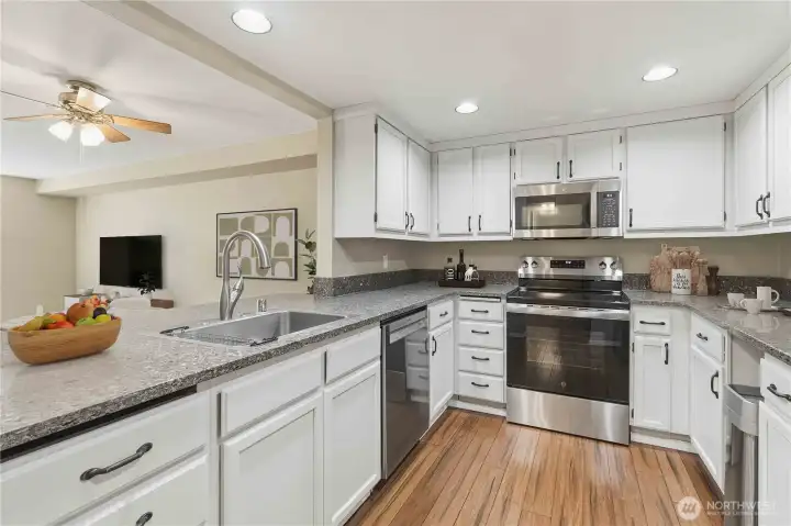 Virtually staged kitchen