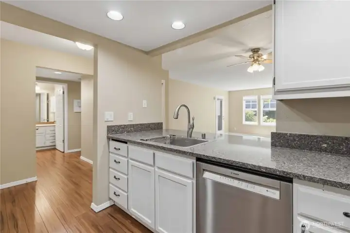Kitchen to hall.