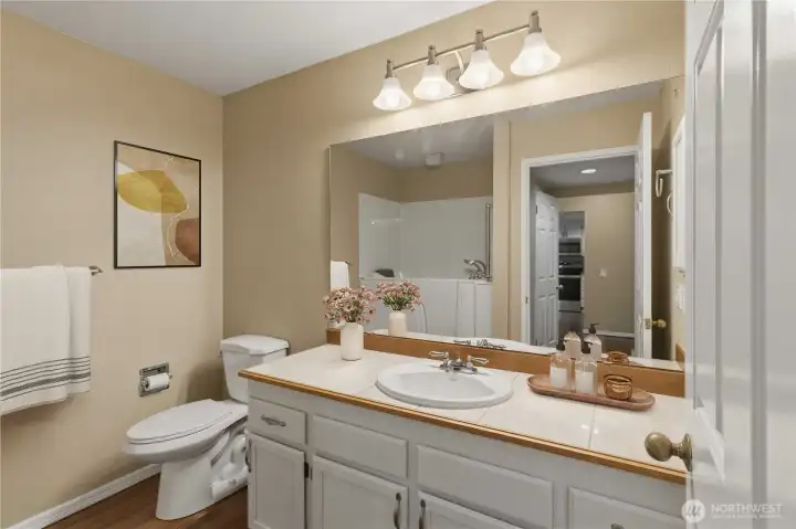 Virtually staged Bathroom