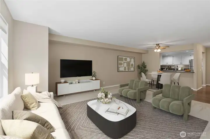 virtually staged Livingroom