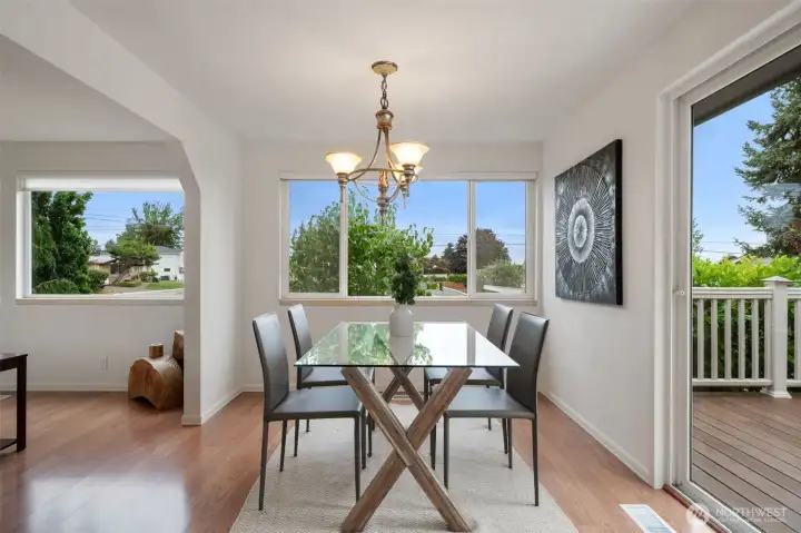 Dining room with Puget Sound Views Dining room with Puget Sound Views