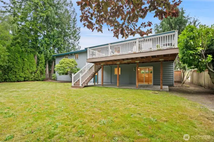 Backyard view towards home - room for just about anything you enjoy plus a nice covered patio off the family room. Backyard view towards home - room for just about anything you enjoy plus a nice covered patio off the family room.