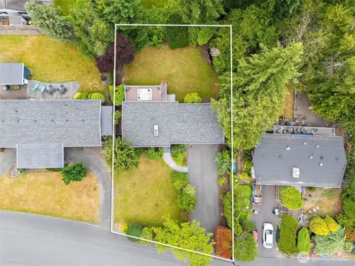 Photographers aerial view of home lot Photographers aerial view of home lot