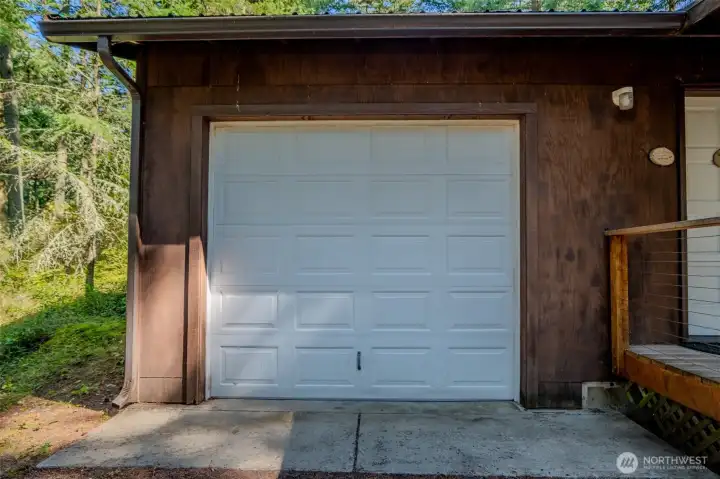 One-car garage for a shop or storage.