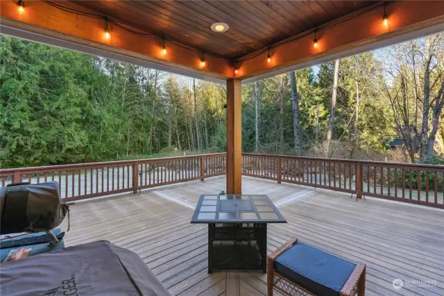 Covered area of deck - this deck is HUGE - it is the perfect place to entertain a large group!