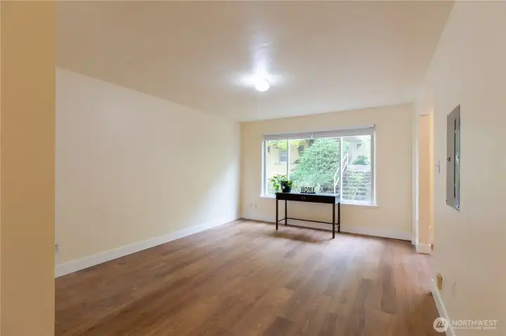 From the hall entry into the living area