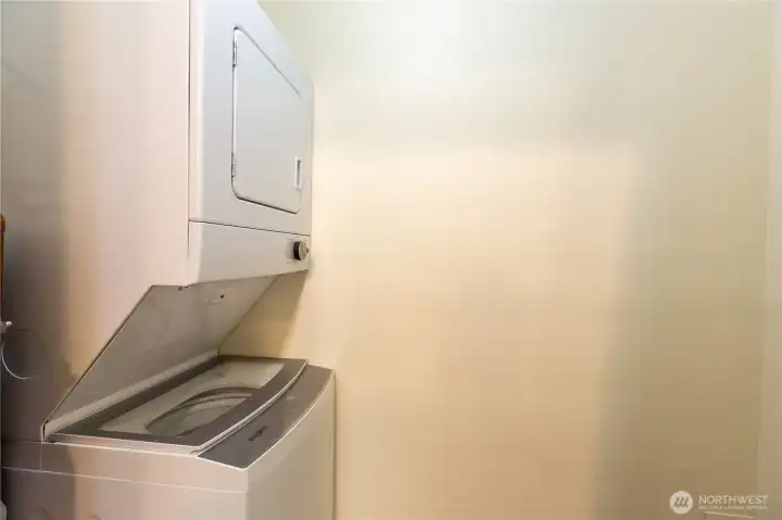 Stackable washer/dryer in the unit