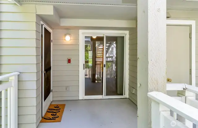 Primary bedroom has a slider to back deck