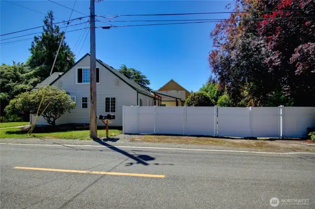 Access to backyard through the gated fence.