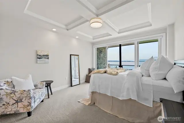 It's a spacious primary bedroom.  It feels very spacious also.