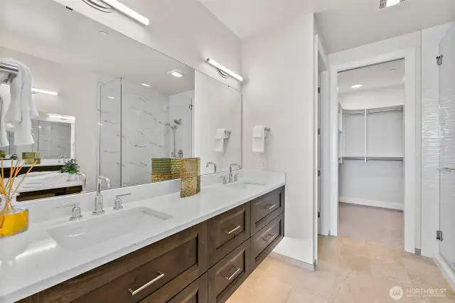 Ample room on this two sink vanity.