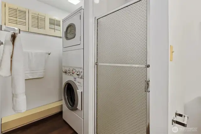 Washer and dryer in the downstairs bathroom