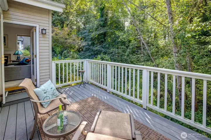 Private deck with wonderful forest and golf course views. No back neighbors!