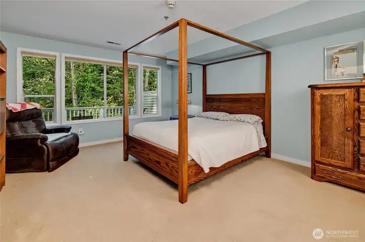 Main level primary suite. Private views and room for your king size bed!