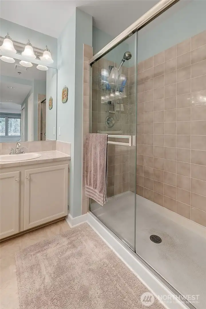 Walk-in shower.
