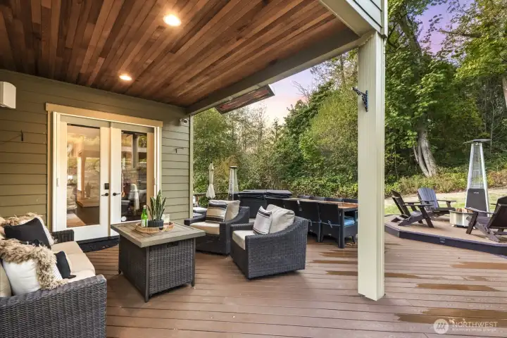 Outside, your backyard oasis awaits! Savor year-round outdoor living in this fantastic space.
