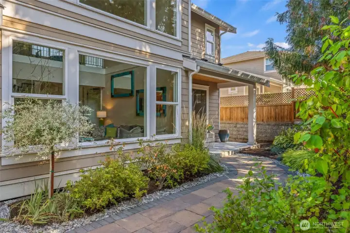 Pathway to the primary sweet patio.