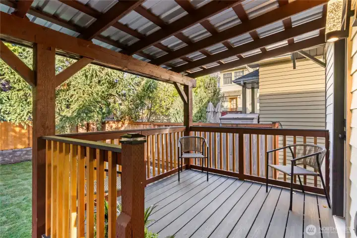 Specious covered deck.