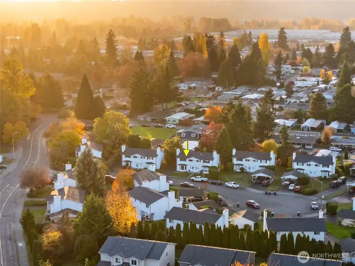 Aerial view of the location of home