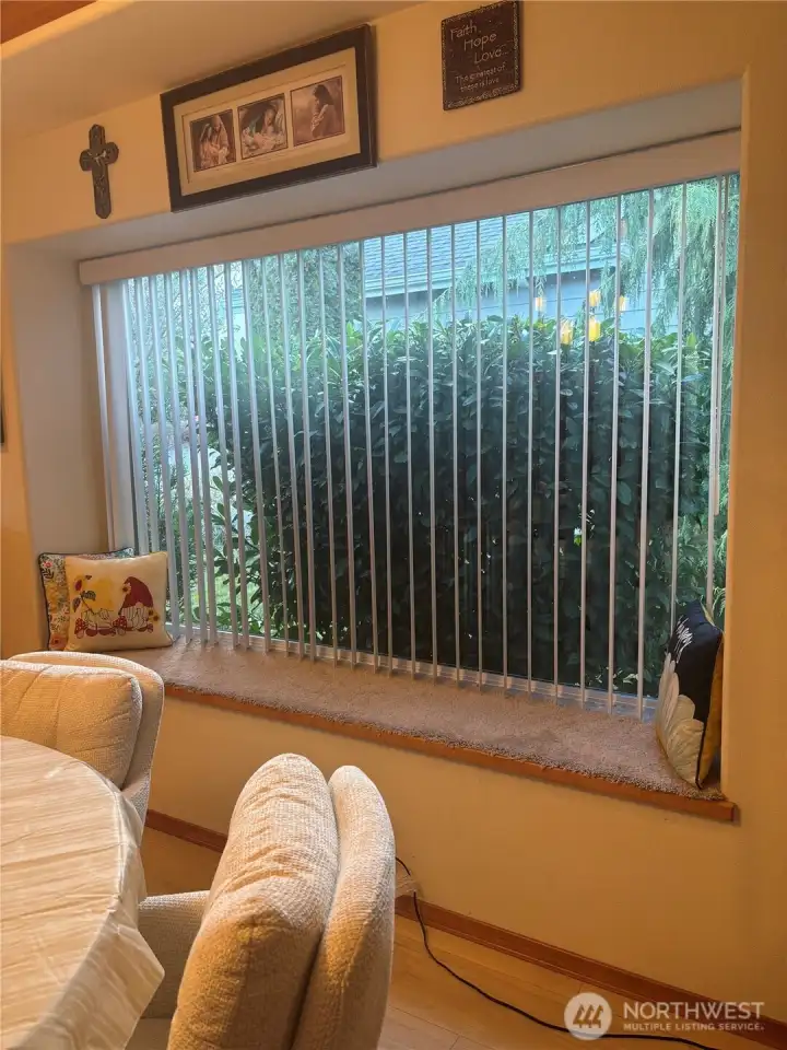 Window seat in dining area