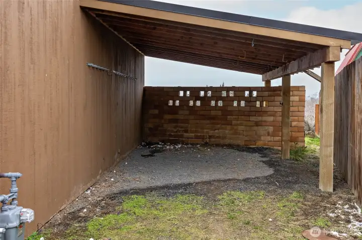 Carport with newer metal roofing